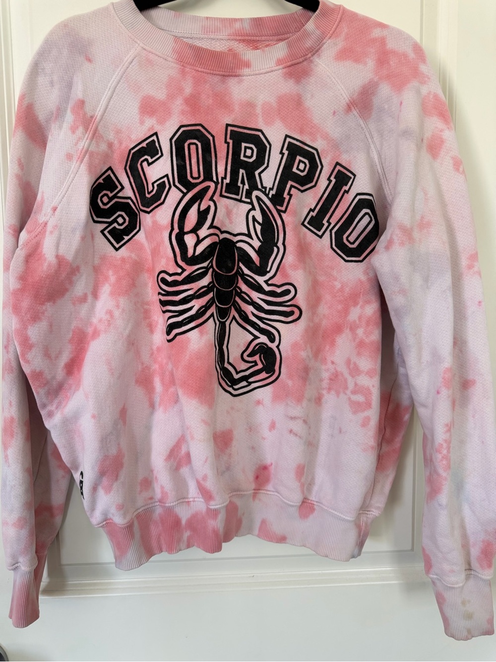 Good American zodiac Scorpio Tie-Dye Pink Crewneck Sweater unique one of a kind